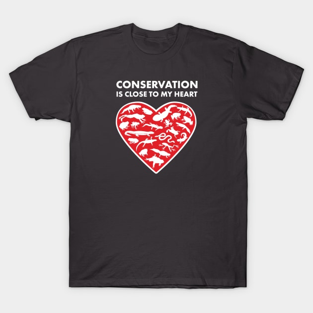Amphibians Conservation Heart T-Shirt by Peppermint Narwhal
